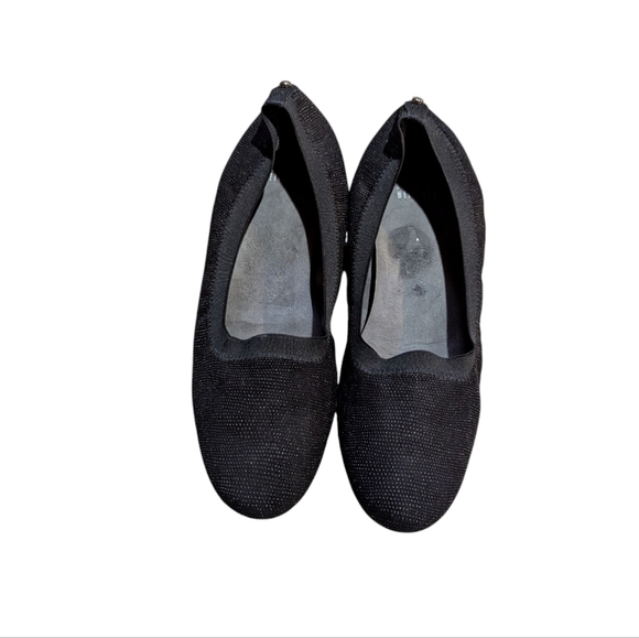 Stuart Weitzman Squeeze Goosebump Stretch Ballet Flat 10 Black Nappa Old Money - Picture 7 of 9